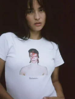 Women Réalisation Par Aladdin Sane Baby Tee - White