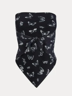 Women Réalisation Par Handkerchief - Navy Butterfly