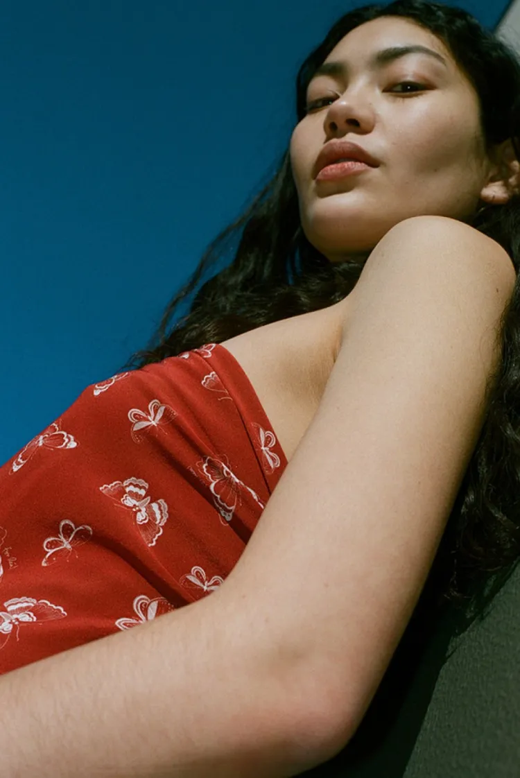Women Réalisation Par Handkerchief - Red Butterfly