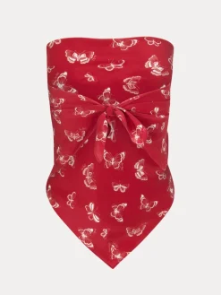 Women Réalisation Par Handkerchief - Red Butterfly