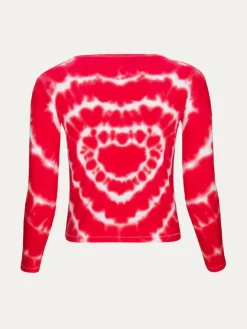 Women Réalisation Par Heart Long Sleeve Tee - Red Tie Dye