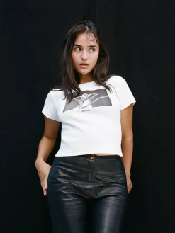 Women Réalisation Par Owl Eyes Baby Tee - White